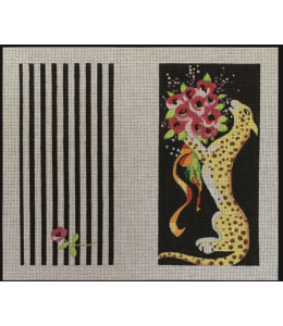 Double Eye Glass Case - Leopard  with Flowers