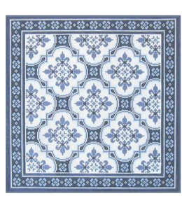 French Lace Blue and White