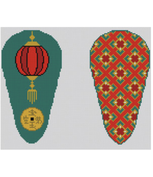 Chinese Lantern Red and Teal Scissor Case