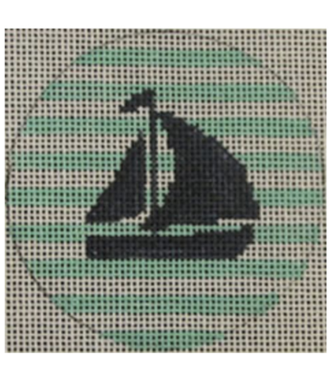 Sailboat on Strip- Navy and Seaform