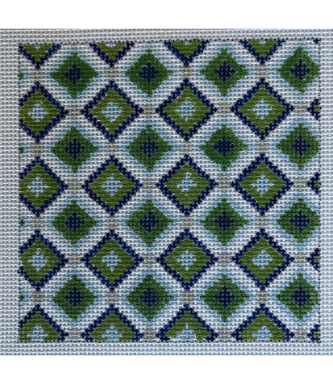 Blues  and Greens Diamond Square 4"