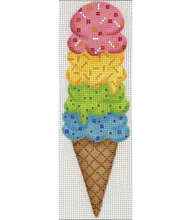 Mini Sweet Treat - Rainbow 4 Scoop Ice Cream Cone w/ Sprinkles