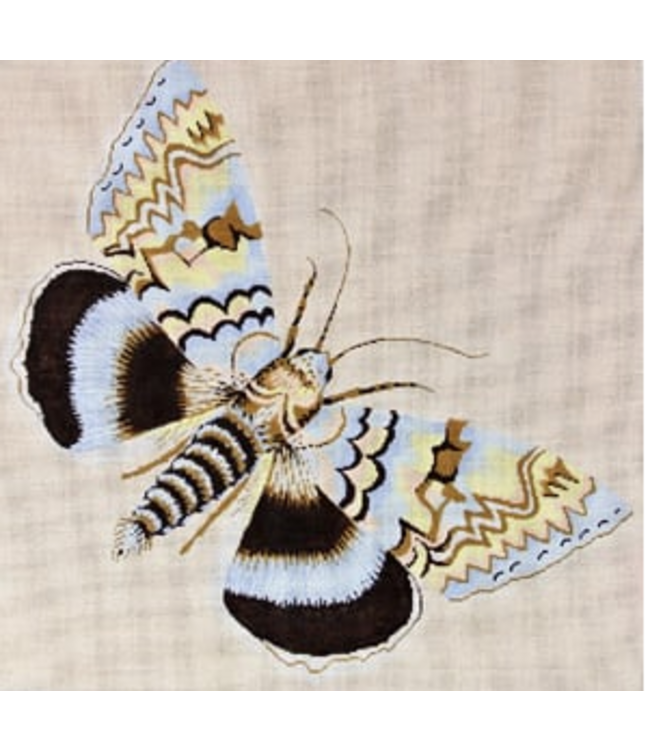 Moth - light blue/brown/yellow