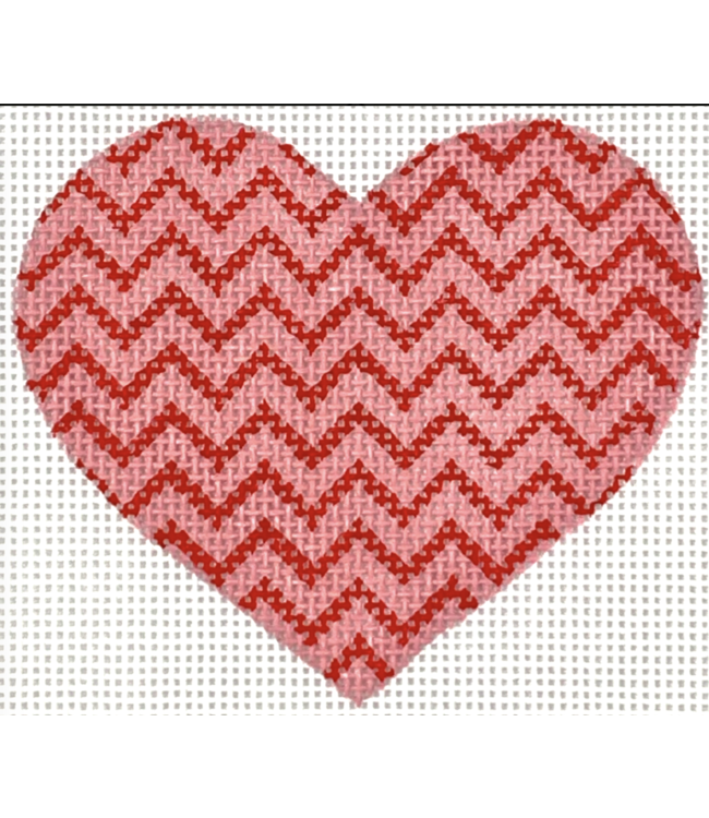 Mini Heart -Zigzag - Medium Pink and Red