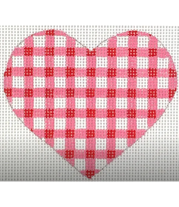 Mini Heart -Pink and Red Gingham 18  count