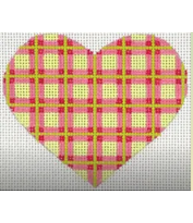 Mini Heart Madras Plaid - Pink, Watermelon & Limes 18 Count