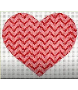Mini Heart -Zigzag - Medium Pink and Red 18 Count