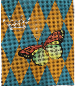 Harlequin with Butterfly and Crown
