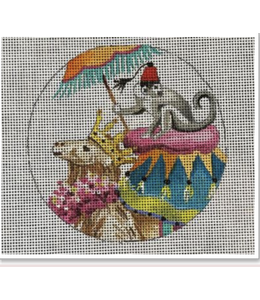 Camel and Monkey With Umbrella