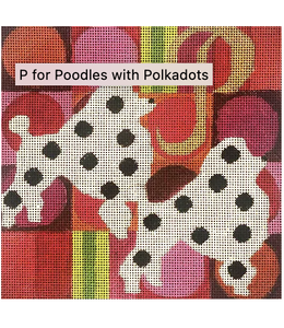 P for Poodles w/Polka Dots w/ Stitch Guide