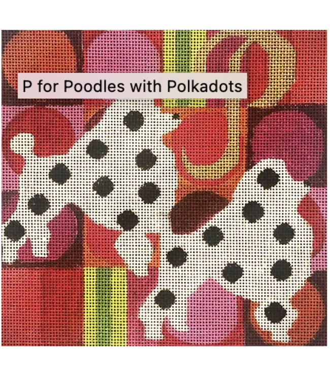 P for Poodles w/Polka Dots