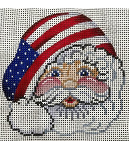 Santa Face with Flag Hat