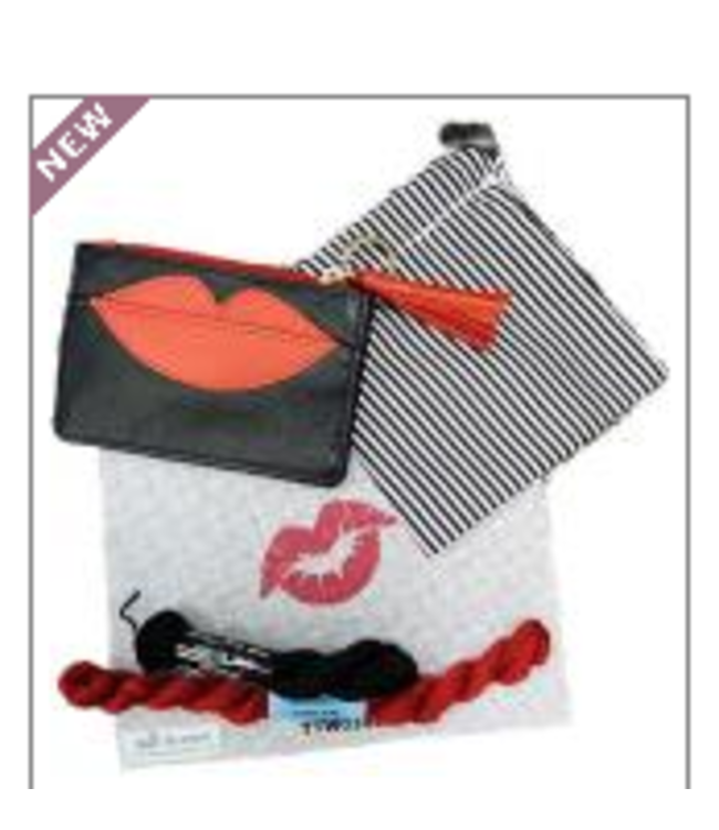 Black Wallet with red kiss