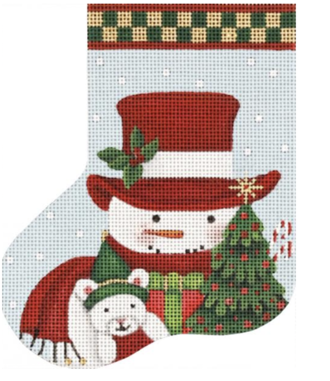 Xmas Tree Snowman Mini Stocking