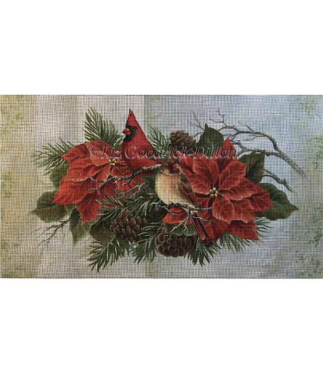 Cardinals in Poinsettias