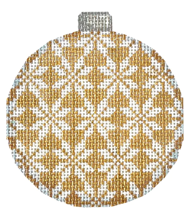 Nordic  Snowflake/Gold Ball Ornament