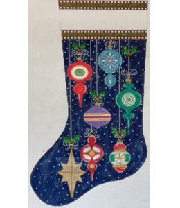 Antique Ornaments Stocking - Primary Colors