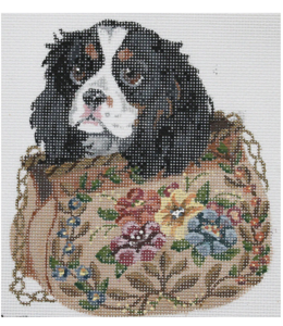 King Charles Spaniel in Flower Bag