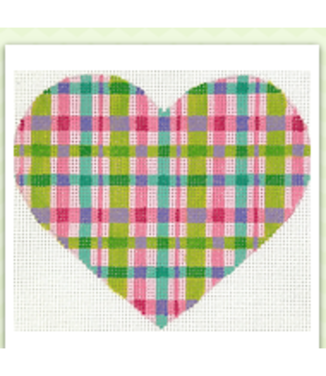 Mini Heart Madras Plaid- Pinks, Lime, Turquoise and Lavender