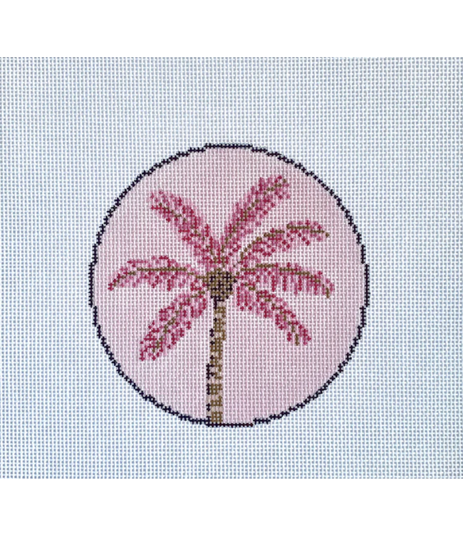 Pink Palm Tree Round