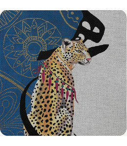 Leopard  with Blue Background