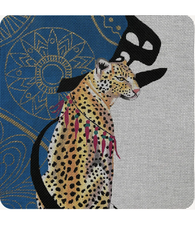 Leopard  with Blue Back Ground