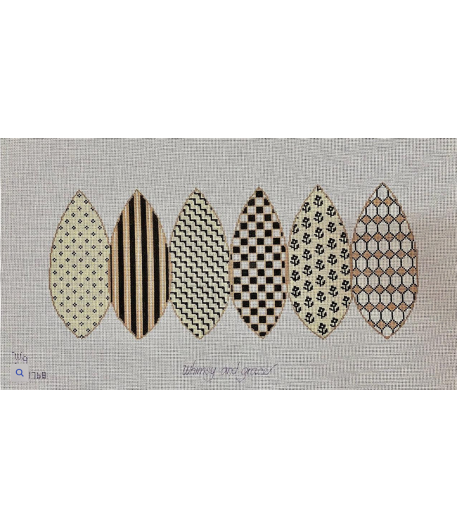 Black and Cream 6 sided Pumpkin