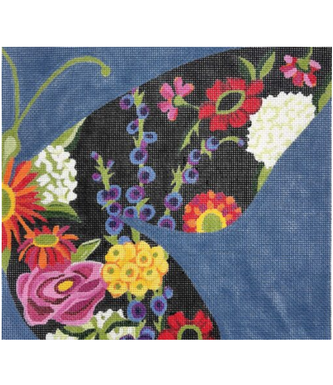 Half Floral Butterfly