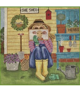 Girl Stitching - Gardening