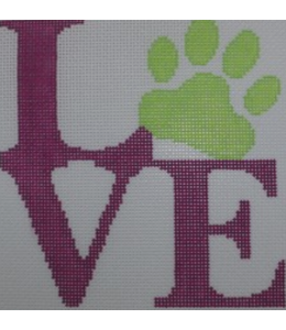 Pink and Green Love Paw
