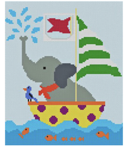 Elephant in a Boat Tooth Fairy Pillow