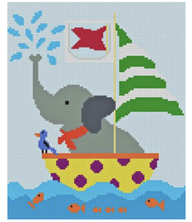 Elephant in a Boat Tooth Fairy Pillow