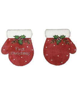1st Christmas Mittens Red