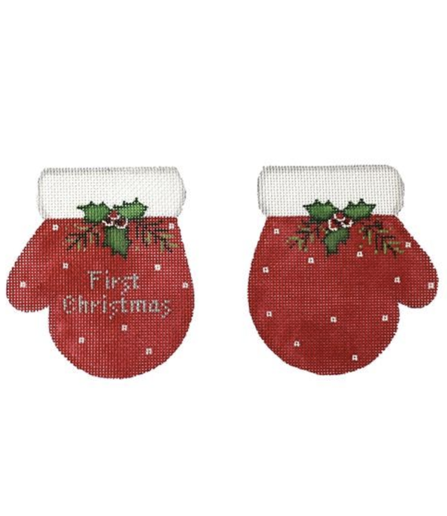 1st Christmas Mittens Red