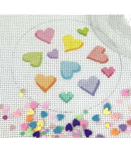 Candy Hearts - 3" Round w/ Clear Dome & Confetti