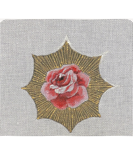 Pink  Rose with Gold and Black Background