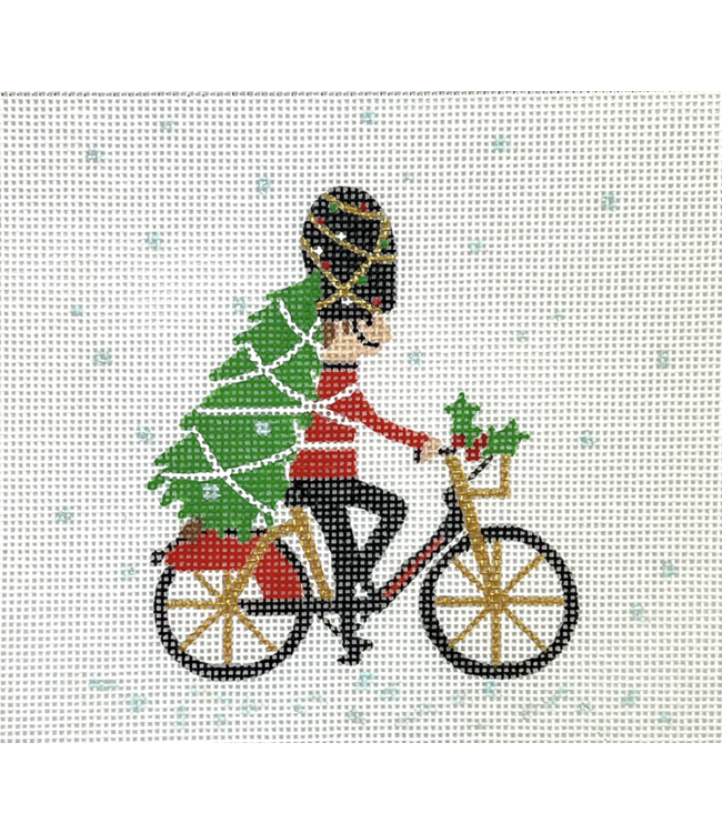 London Christmas - Santa on Bicycle