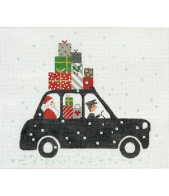 London Christmas - Cab w/ Santa & Gifts