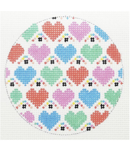 Colorful Hearts 3 1/4" Round Insert