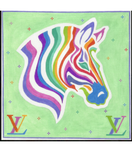 LV Inspired Multicolor Zebra on Pistachio