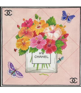 Chanel inspired flowers in No. 5 Bottle