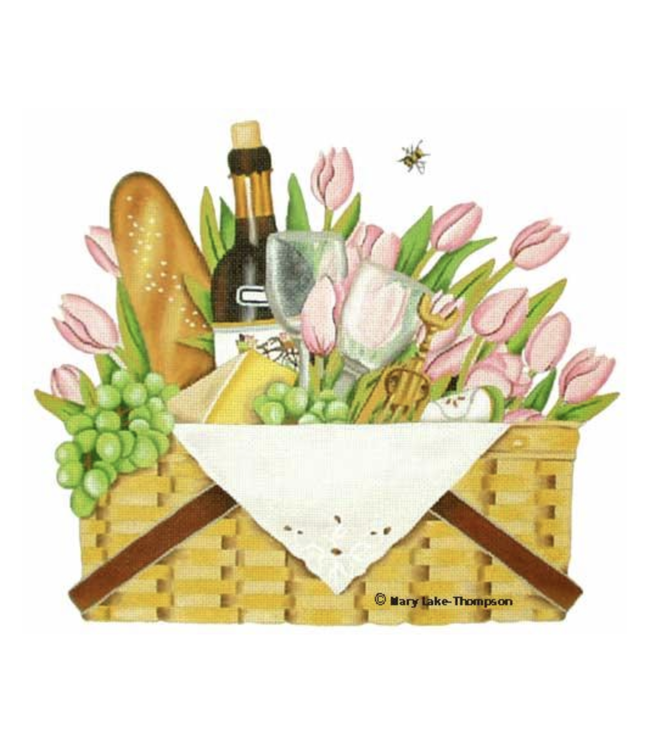 Wine & Tulips Basket