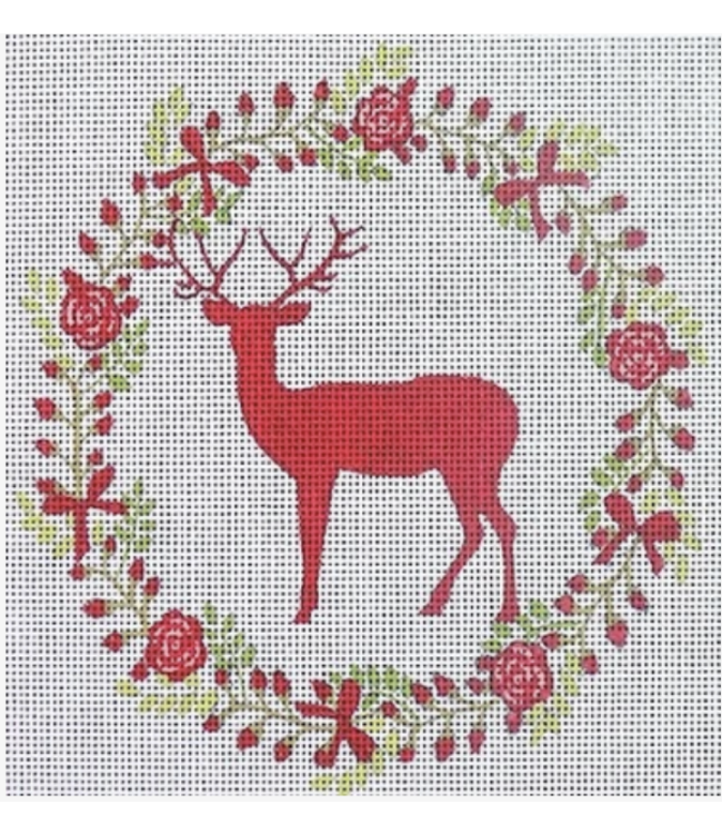 Standing Stag with wreath
