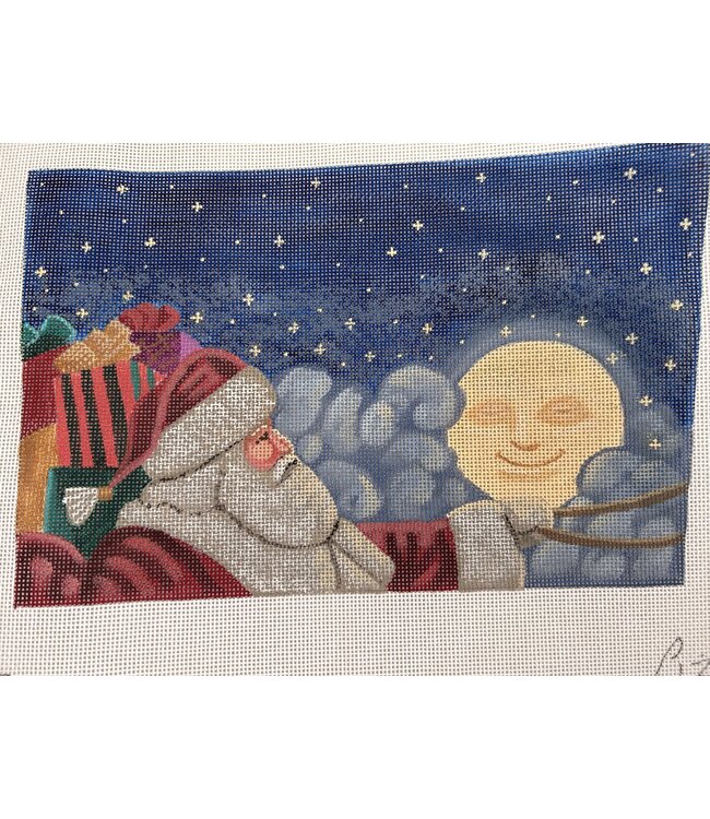 Santa and Moon Stocking Topper
