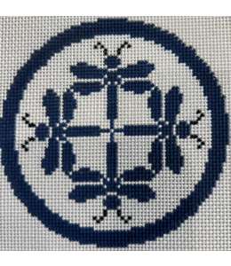Dragonfly Blue Circle - Dark Blue