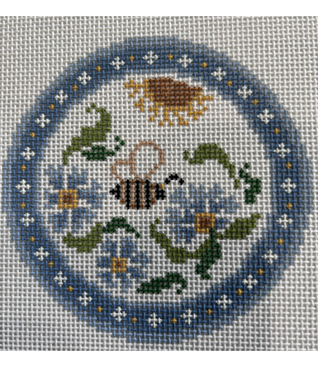 Bee with Flowers Round Insert