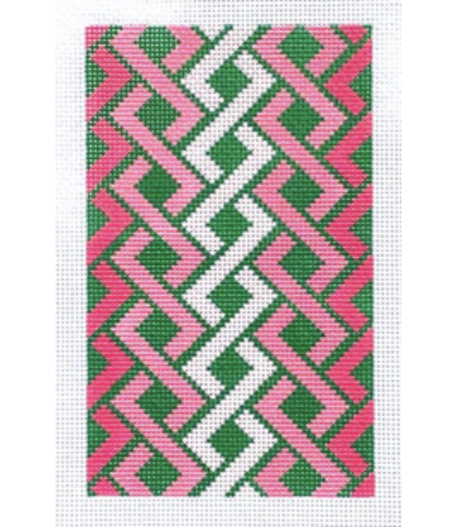 Hicks Braid Sunglasses Case Canvas - pink and green