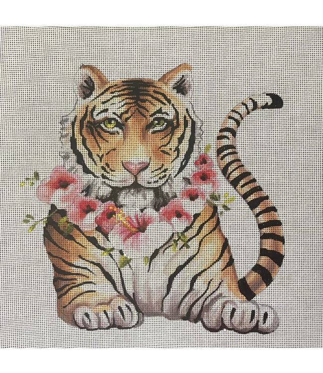 Tiger with Floral Collar