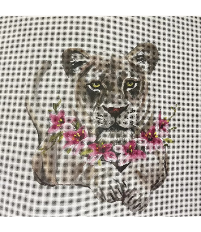Lioness with Floral Collar