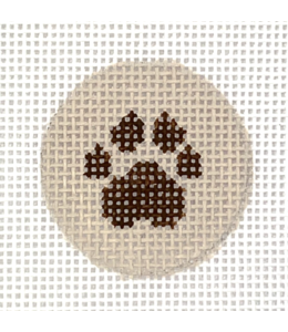 Paw Print Brown on Tan -Key Ring Insert